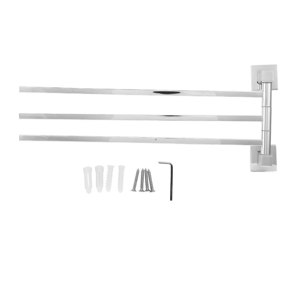 Silver Towel Rack Rotatable Towel Holder Durable Towel Bar Home Supplies