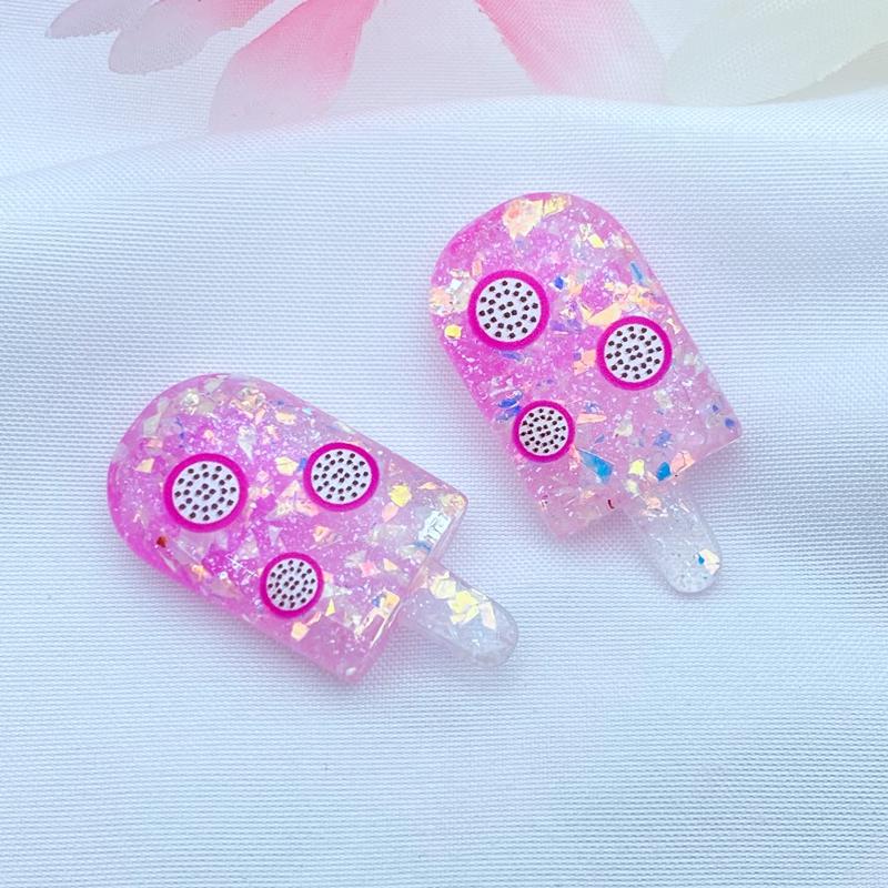 

10Pcs New Cute Mixed Shiny Fruit Popsicle Flat Back Resin Cabochons Scrapbooking DIY Jewelry Craft Decoration Accessorie