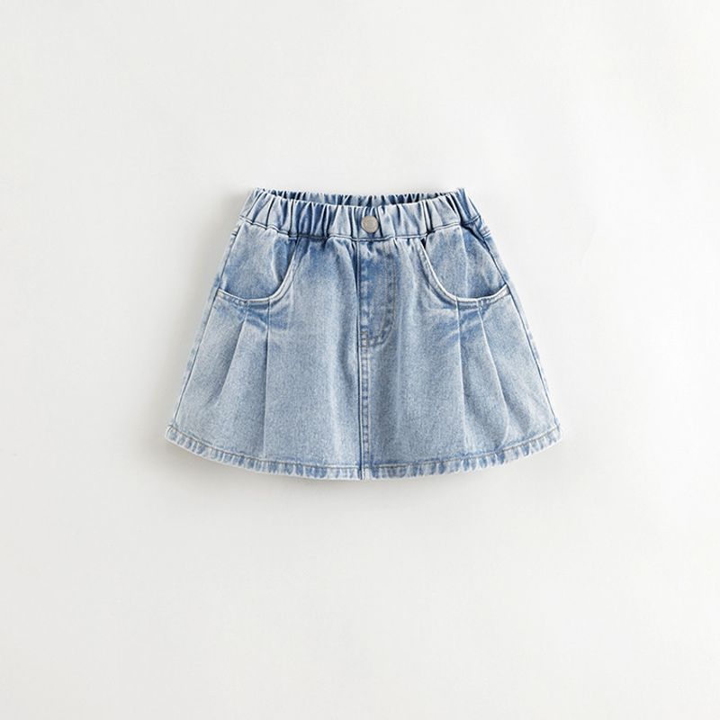 Mark Jenny Girls  Sweet and Cool Soft Denim Skirt Baby Short Skirt 2026 Spring and Summer New Style Skirt 250202 Cowboy Blue 110