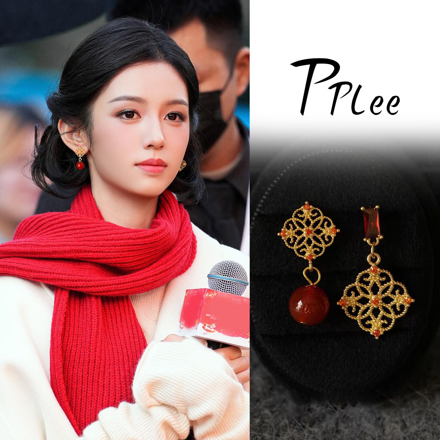 2026 Fashionable Asymmetrical Chinese Pendant Earrings - Lightweight, Luxurious, High-End Versatile Studs for Women