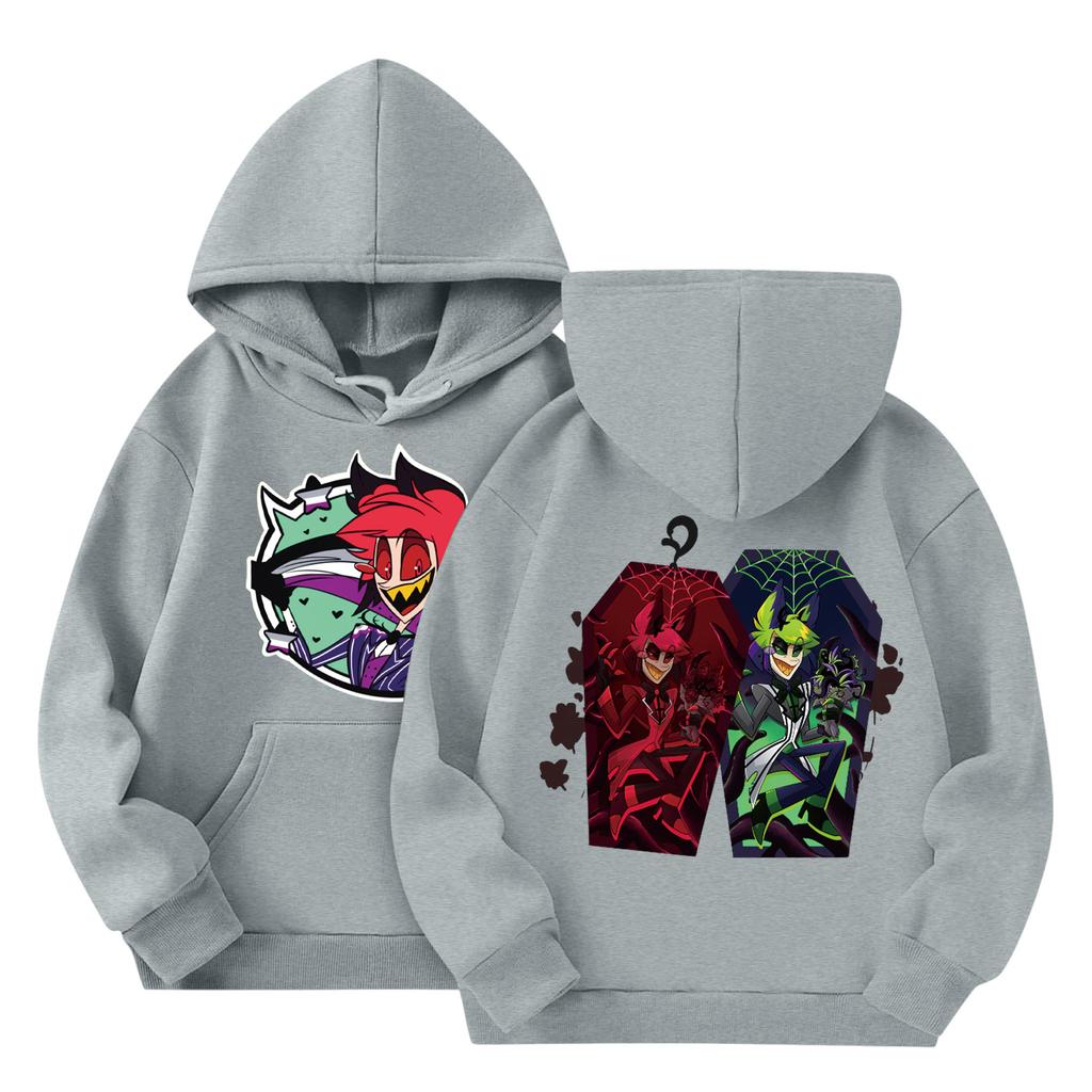 Child Fashion Lightweight Long Sleeve Pullover With Pockets Print Hoodie