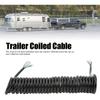 Haofy Trailer Extension Coiled Cable, 12.8ft 20AWG 7 Core Polyurethane Copper, Trailer Extension Coiled Power Cable for Tow Truck RV