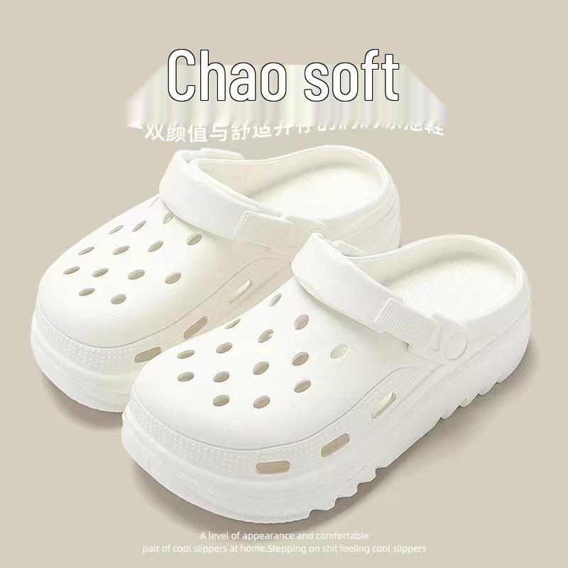 2025 Women's High Heel Summer Sandals: Closed Toe, Thick Soles, Cute Style for Outdoor & Home Wear