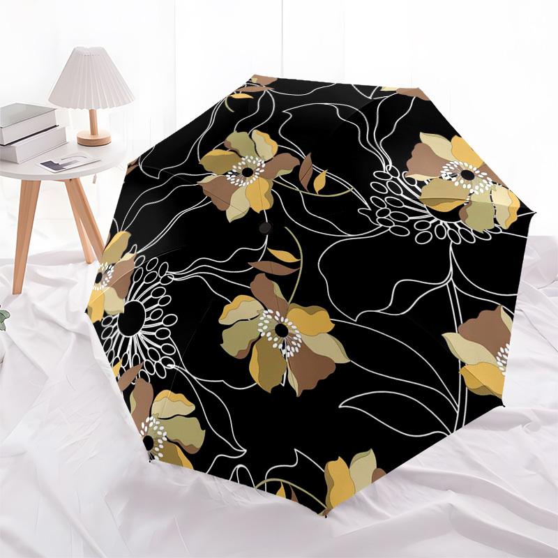 1pc Floral Pattern Design Umbrella with Plastic Handle,Suitable for All Seasons Umbrellaptys26035