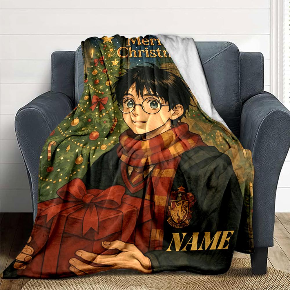 Custom Name Slytherin Pride Honor Blanket for Couch & Bed, Plush Cozy Fuzzy Blanket Super Soft & Warm Blankets for Fall and Winter. 090866