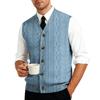 Men's V-Neck Sleeveless Knit Cardigan Vest