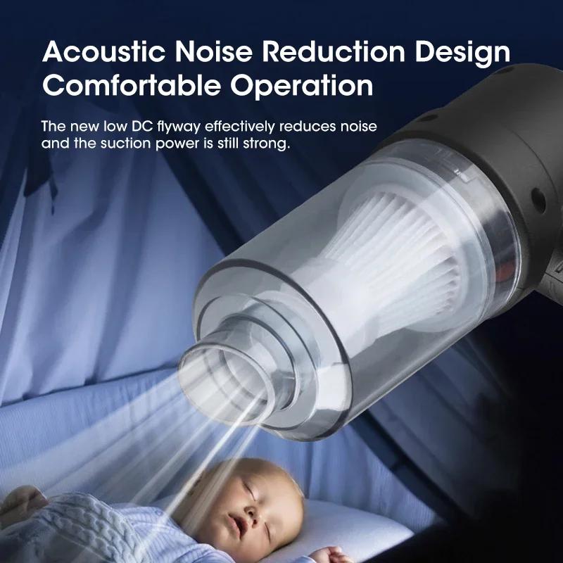 Wireless Portable Vacuum 2000mAh Car Vacuum USB Charging Deep Cleaning Handheld 6000pa Suction for Home Car Pet Hair and Office