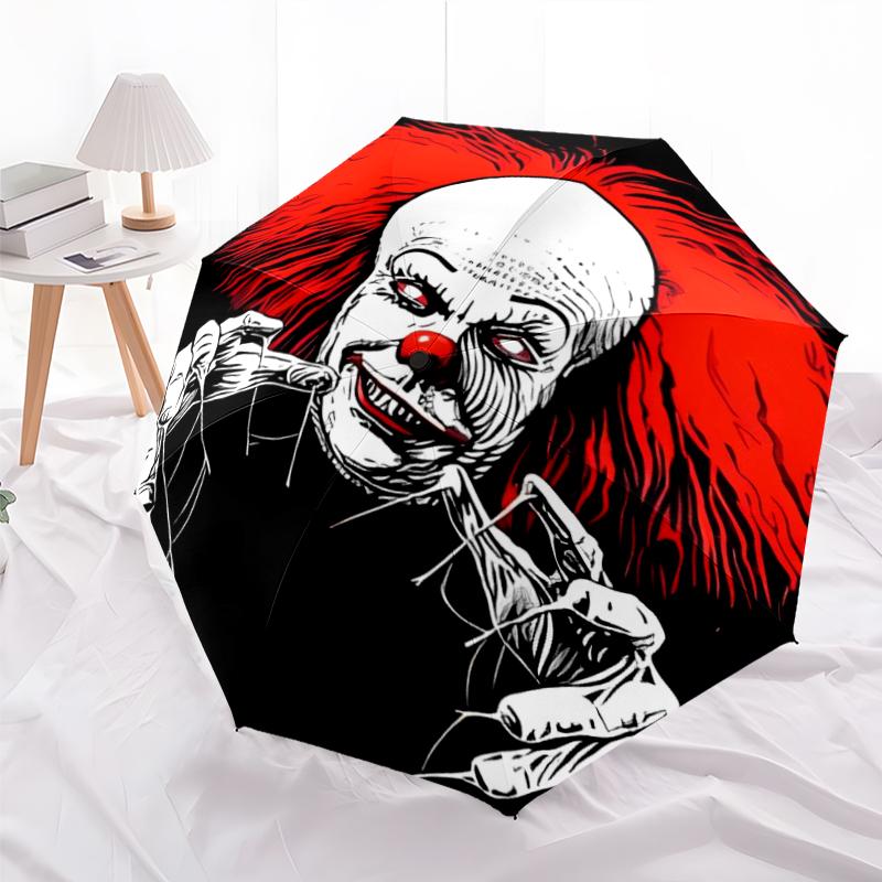 Printed Horror charactersPrinted Folding Umbrella,Outdoor,Leisure,And Travel Umbrella,Durable Umbrella Fabric,Birthday And Holiday Gift