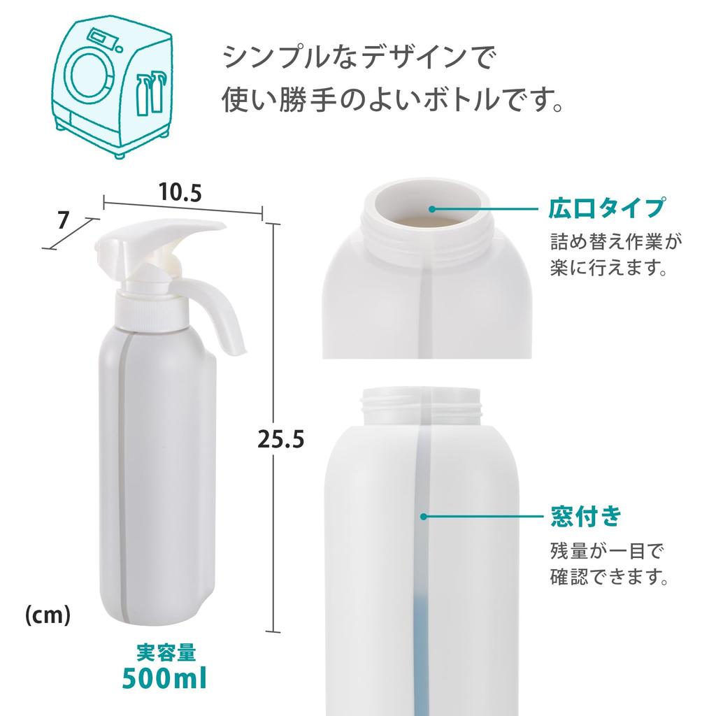 Richell Hover Magnetic Liquid Detergent Bottle White 1 Piece Floating Storage Capacity: 500ml One Push Capacity: Approx. 5g (5mL)