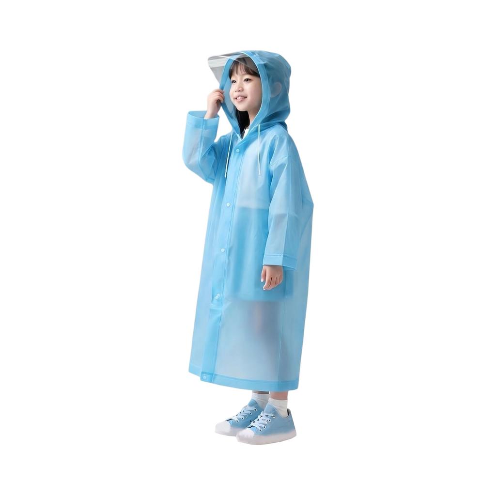 Kinder Einweg Langer Regenmantel Outdoor Reise Wandern Wasserdichter Kapuzen-Poncho Leichte Langlebige Regenkleidung für Kinder