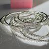 3 Pairs Full Shiny Rhinestone Hoop Earrings For Women Gold Color Sparkling Exaggerated Circle Earring Simple Luxury Jewelry Gift