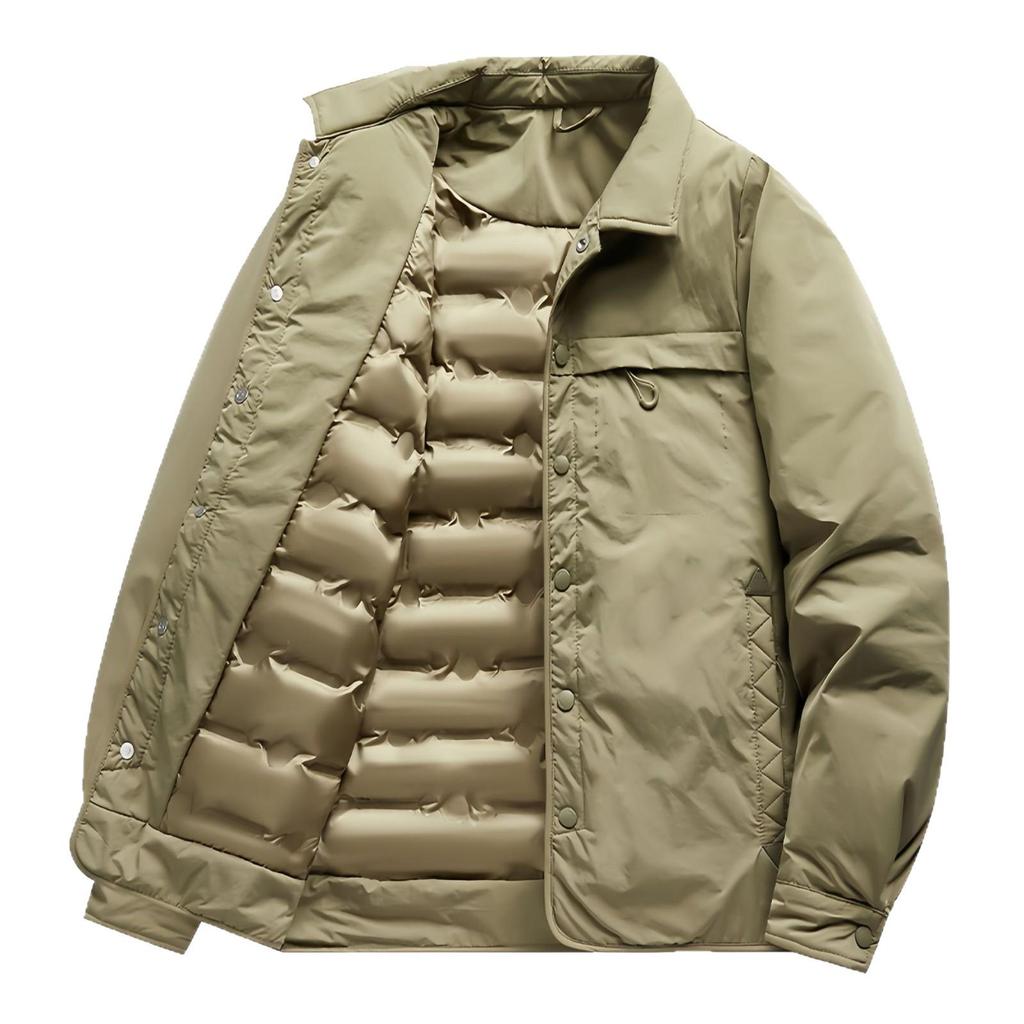 Men's Cross-Border Down Feather Jacket: 50% Down, Lapel, Short, Trendy Winter Workwear