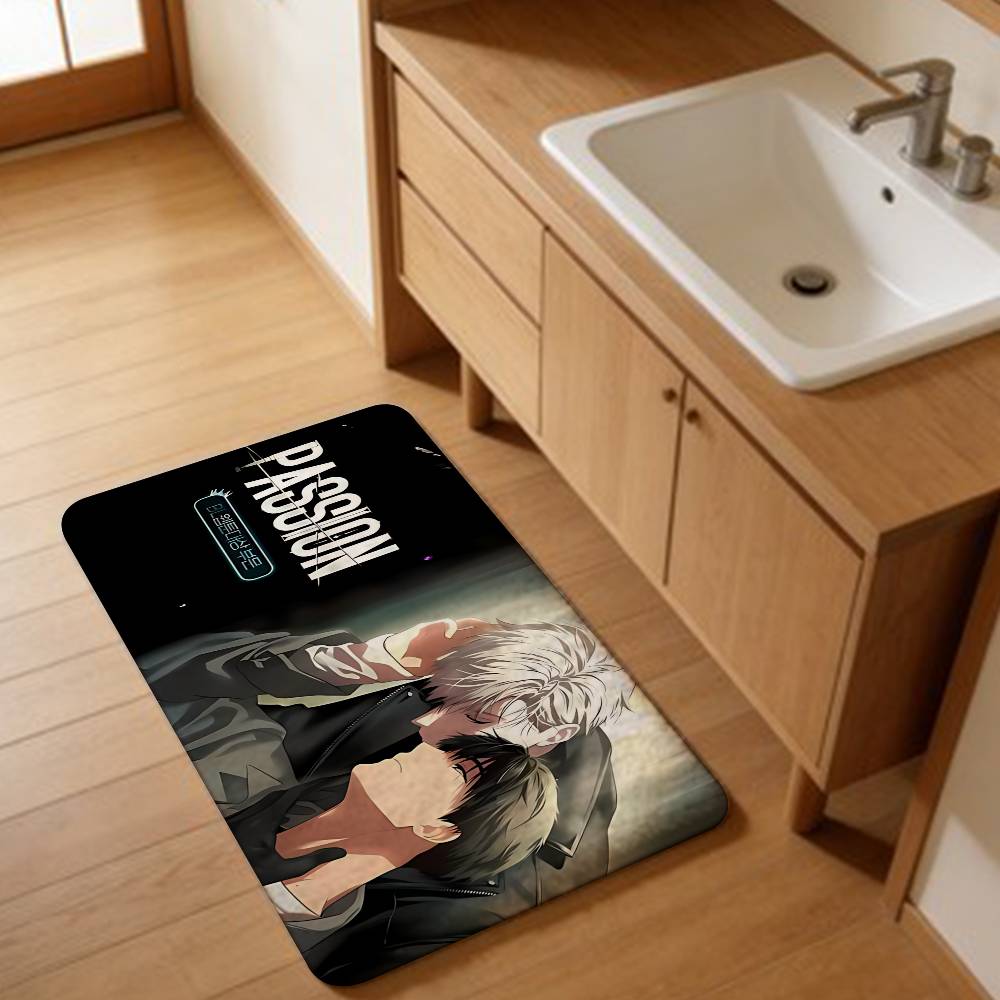 Passion Bl Anime Bathroom Mat Non-Slip Laundry Room Mat Laundry Decor Balcony Child Living Room Toilet Rug
