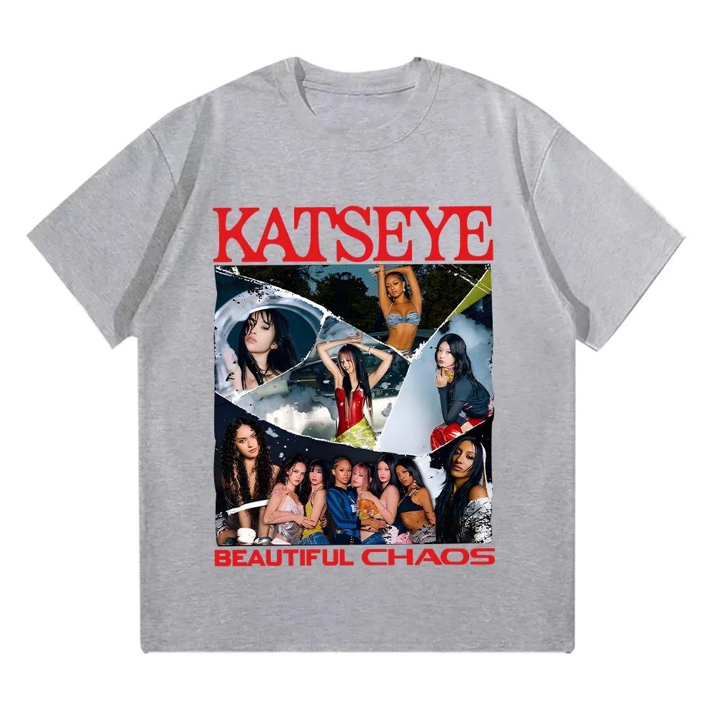Retro Katseye Beautiful Chaos Tshirt Kpop Tee Gift for Woman Man Oversized Graphic Short Sleeve Shirt Unisex Unisex Women Clothing