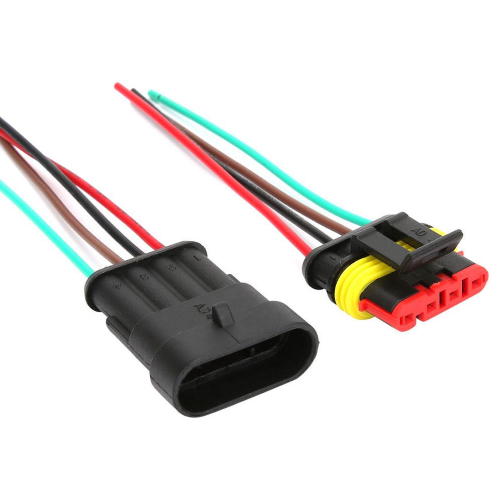 2 Sets 4Celsius5Celsius6 Pin Car Waterproof Electrical Connector Plug with Wire Cable
