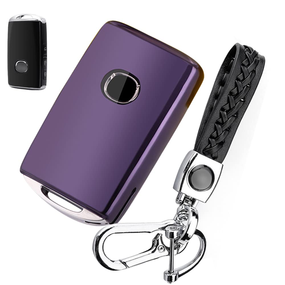 [LETINGFAR] Key Case for Mazda Smart Key Case Key Cover MADA-FK-TPU-PZ-24-YK фиолетовый