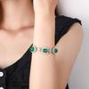 Jewelry Green Chalcedony Green Fluorescent Bracelet Round Diamond-Encrusted Jade Bracelet Female Birthday Gift
