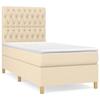 Maison Exclusive - Sommier à lattes de lit avec matelas Crème 100x200 cm Tissu