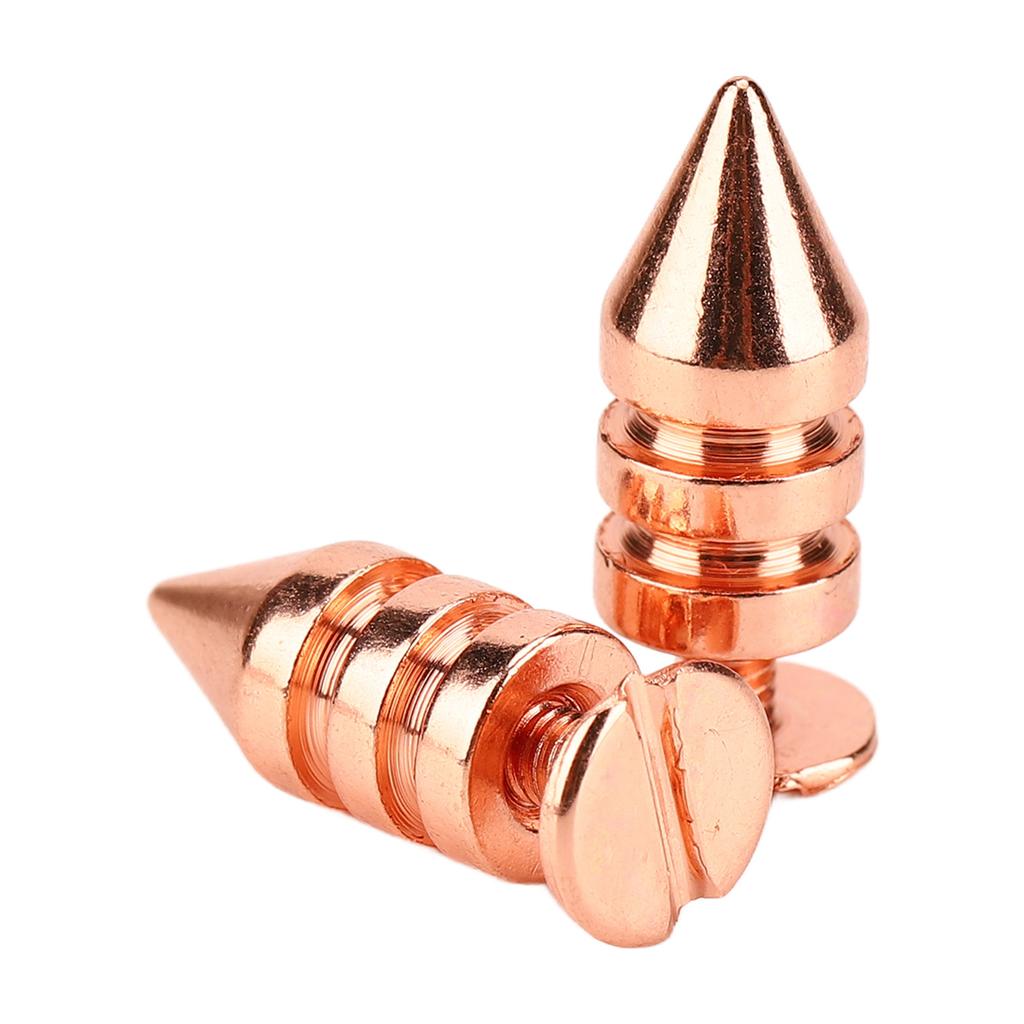 100 Sets Spiked Cone Spike Stud High Hardness Metal Plating Rose Gold Screw Back Studs Spikes Kit