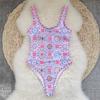 Women's seaside beach swimsuit tie-dye D printing European and American summer one-piece swimsuit