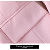 New Pink Red Long Sleeve Blazer Jacket Set Women's Pants & Mini Skirt Outfit Elegant