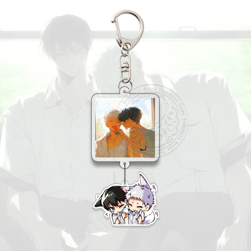 The Summer Hikaru Died Keyring Anime Cartoon Cartoon Q Version Kawaii Acrylic Pendant Keychain Bag Decorate Accessories Gift
