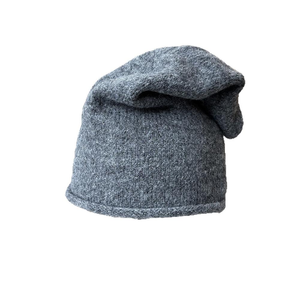 Autumn and Winter Hats, Women's Crimped Warm Wool Hats, Versatile Face, Small Stacking Hats, Big Head Circumference, Cold Hats, Fashionable Knitted
