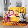 Msha and Bear Flannel Blanket Soft Warm All-Season Throw, Design for Camping, Car Travel, Hiking Sofa, Bed, Office Perfect Gift for Parties