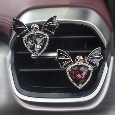 Car Vent Clip Bat Shape Air Freshener Rhinestone Decor Car Skull Clip Perfume Aromatherapy