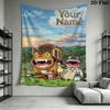Name Custom Anime-Totoros Wall Tapestry Aesthetic Wall Hanging Printed Fabric Blanket Decorative Tapestries for Bedroom Living Room Home Decor