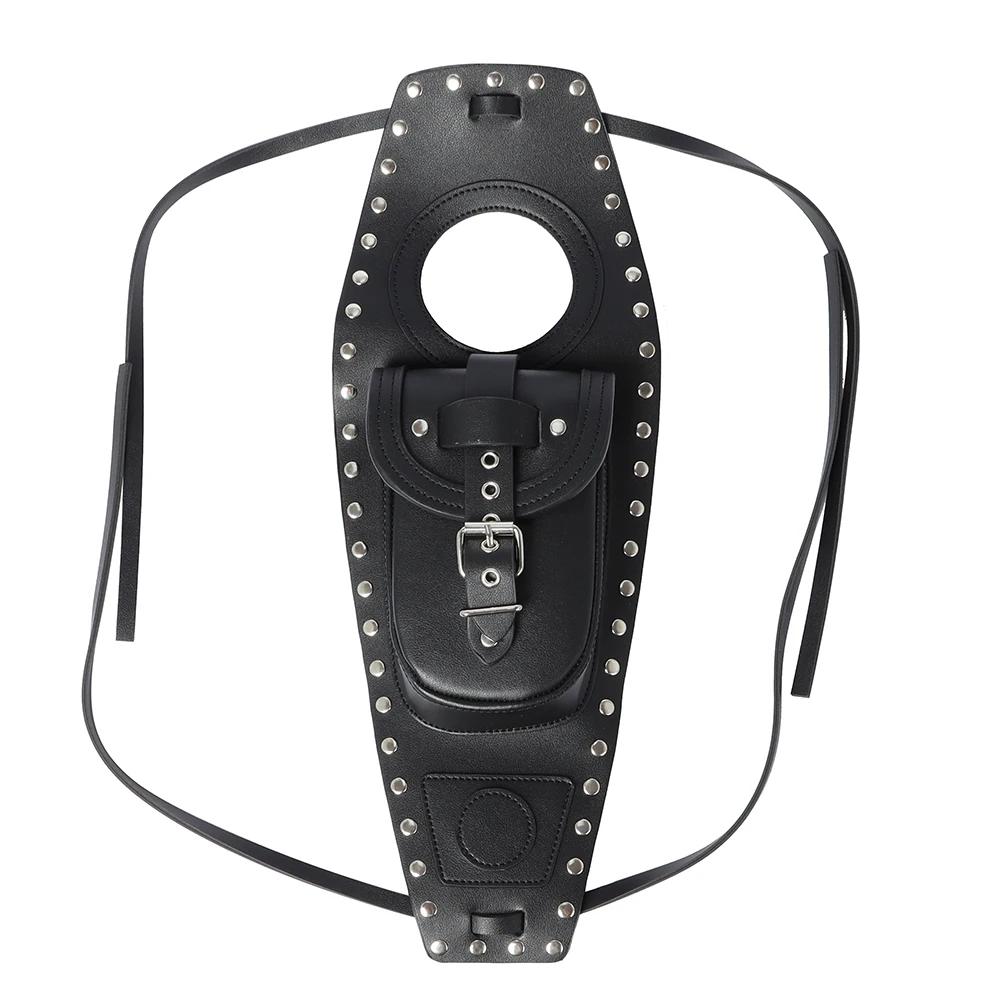 Storage Bag Motorcycle Front Black Leather Oil Fuel Tank Cover for Harley Sportster Iron XL 883 1200 Forty Eight Seventy Two
