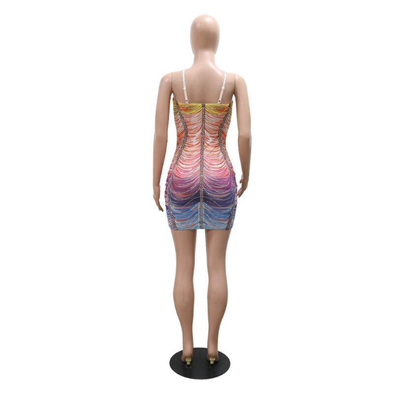 Women's Sexy Halter Hot Drill Bag Hip Slim-fit Short Dress Fashion Casual Party Dress