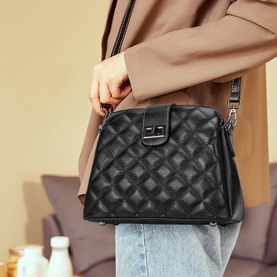 Diamanten Damen Tasche Neu Klein Mode Vielseitig Ein-Schulter Umhängetasche Kleiner Duftender Stil Rindsleder Damen Tasche