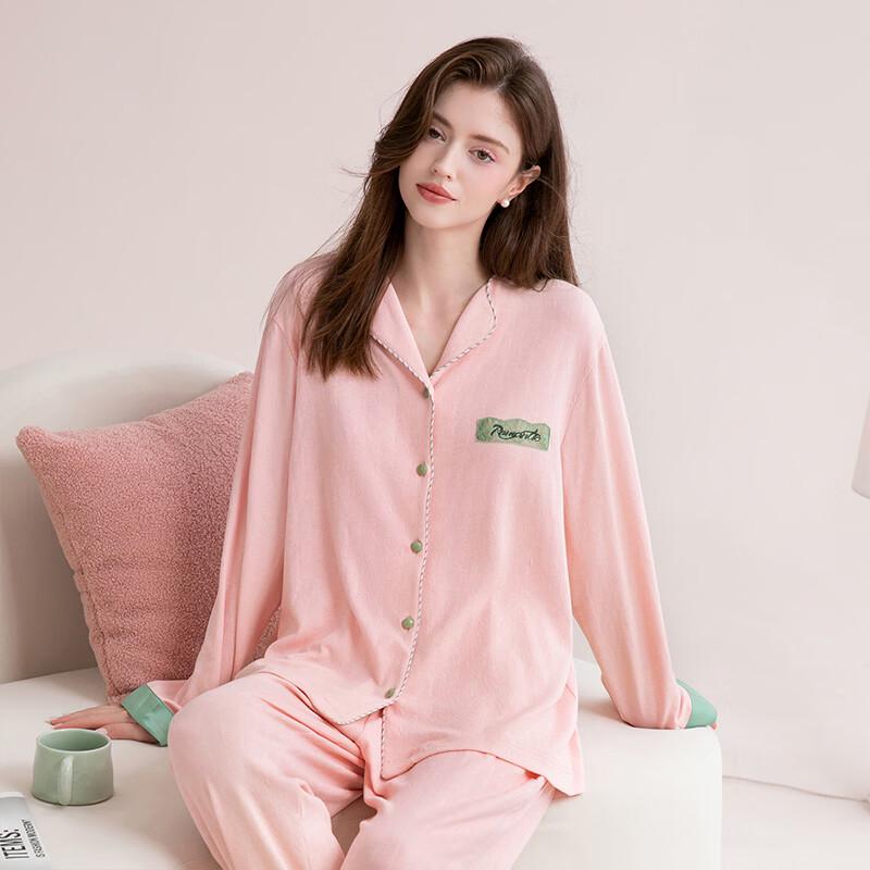 Fenteng Women's Cotton Blend Long Sleeve Pajama Set