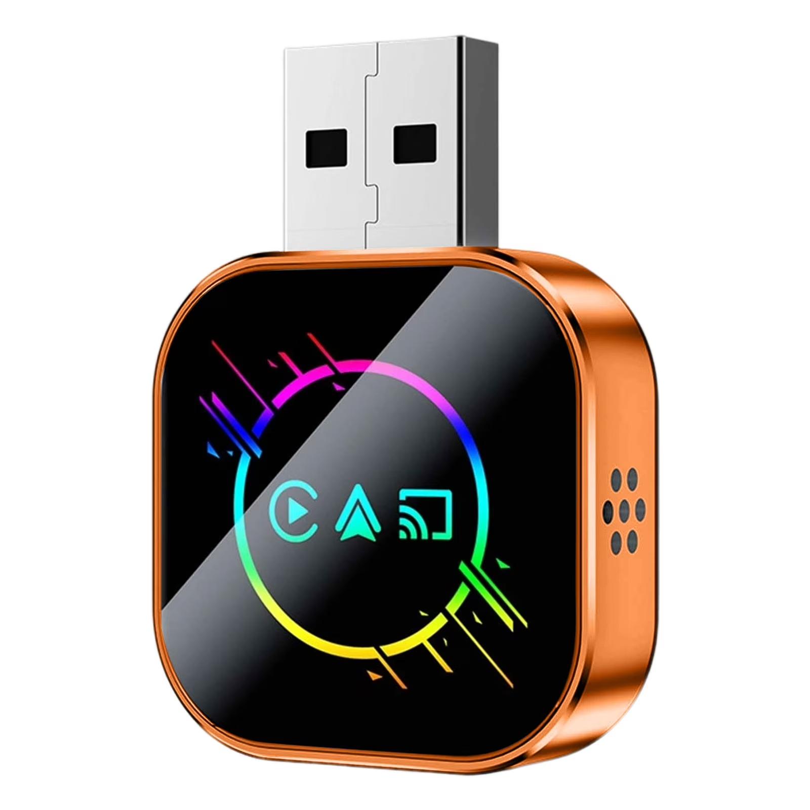 Car Play Wireless Adapter, USB Plug And Play  For Factory Wired Car Play Cars, Compact Receiver With Bluetooth One Size
