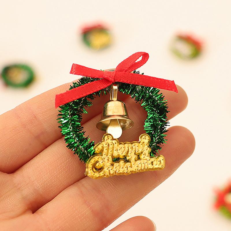2 Stück Puppenhaus Miniatur Weihnachts-Kranz Baumkränze Hängende Heimdeko-Accessoires Spielzeug Rollenspiel Spielzeug