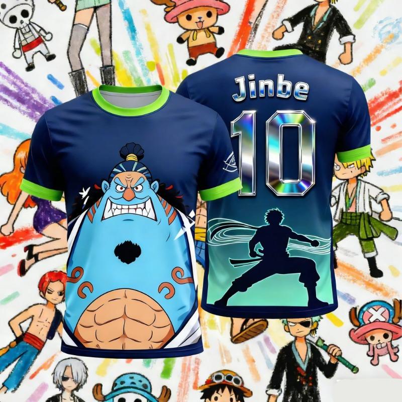 Men's One Piece Anime Tee Franky Iron Man Print Boys Clothes Girls Short Sleeve Men Jersey Casual Lightweight Tops