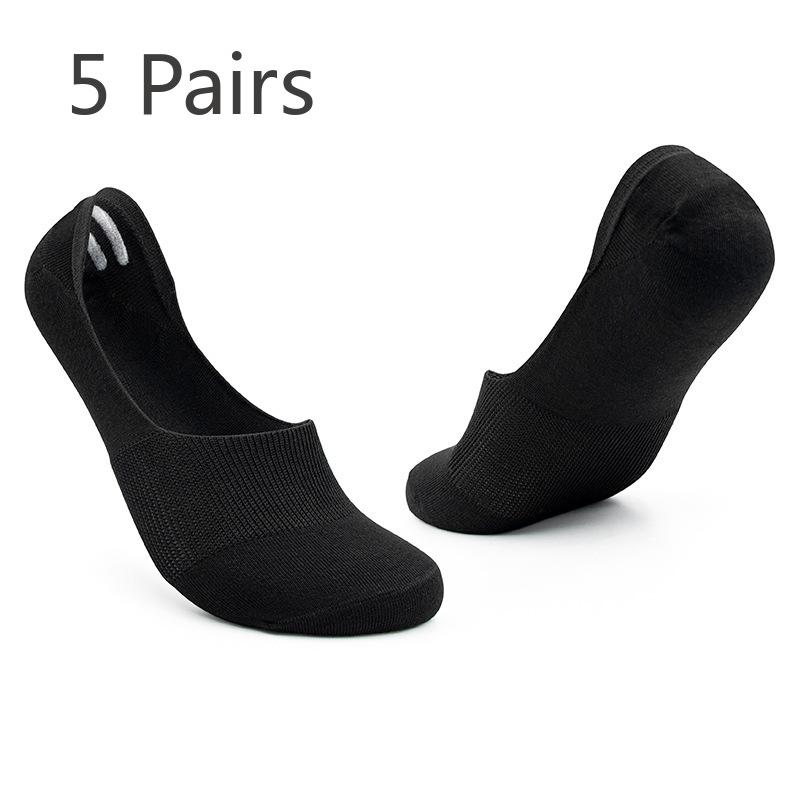 5 Pairs Men's and Women's Summer Thin Shallow Non-slip Non-drop Heel Invisible Boat Socks