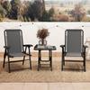 Three-Piece Garden Table and Chair Set - Dark Grey