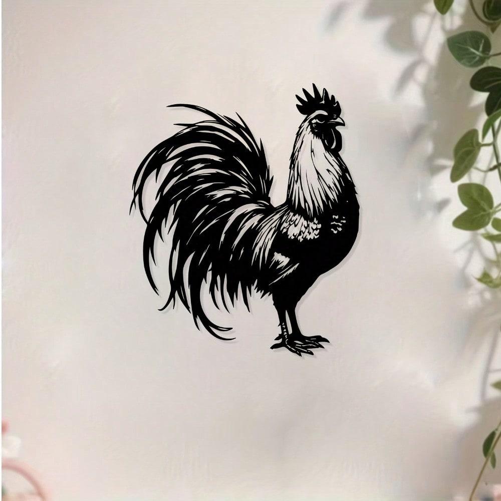 Modern Rust-Resistant Iron Rooster Wall Art for Farmhouse, Garden & Holiday Decor