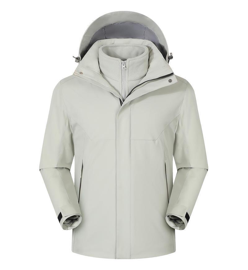 Personalized Windproof 3-in-1 Jacket: Solid Color, Custom Logo, Unisex Design, Thick Workwear