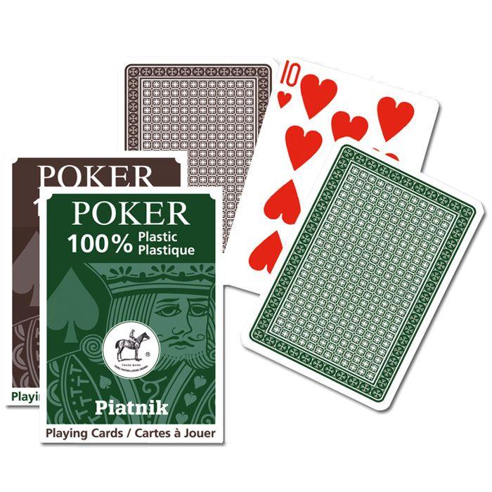 Jeu de cartes de poker - piatnik - marron - 55 cartes - plastique - taille unique