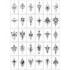 S.A.V.I 30 Pcs Black Temporary Tattoos for Women & Girls - Safe, Non-Toxic, Waterproof Body Art Stickers | Floral, Geometric, Boho Designs - Easy To