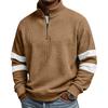 Mens Half Zip Waffle Knit Long Sleeve Sweatshirt