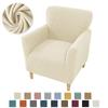 Scratch-Resistant Elastic High Back Sofa Slipcover with Single Armrest for Leisure Chairs