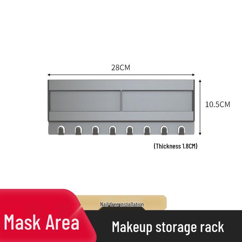 Wandmontierter Badezimmerspiegelschrank mit bohrfreier Aufbewahrung für Kosmetika und Toilettenartikel