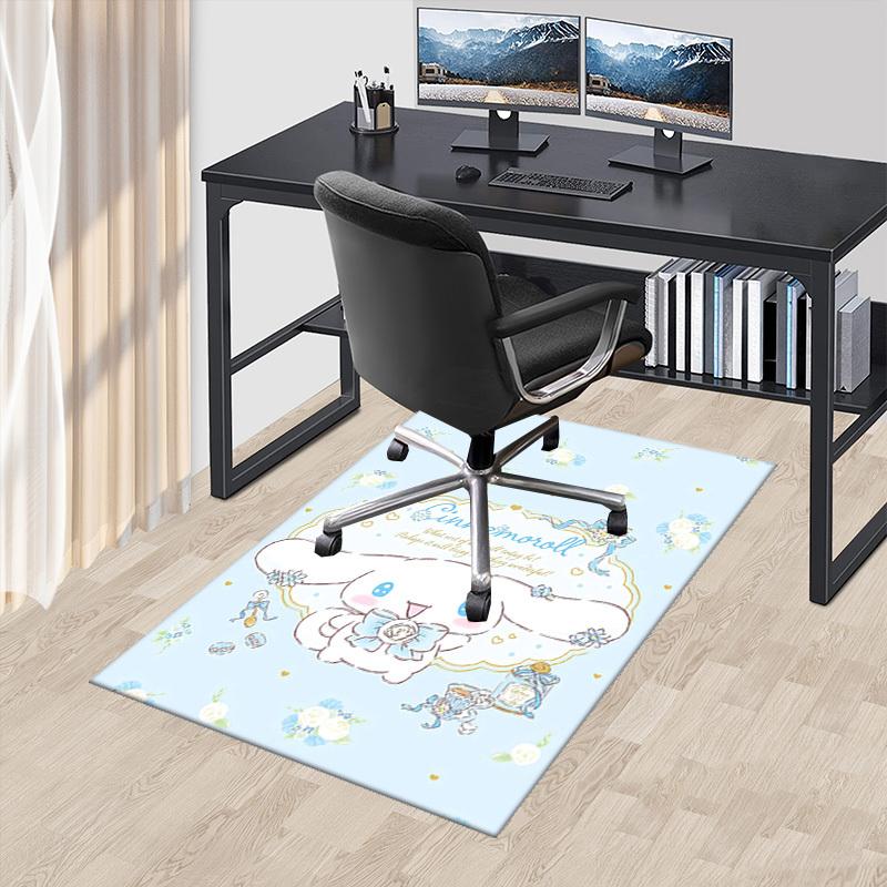 Cinnamoroll Anime Cartoon Design Office Chair Mat Non-Slip Carpet Suitable for Home Decor Living Room Bedroom Game Room Dormitory Gift All Seasons.E02 60cm by 90cm