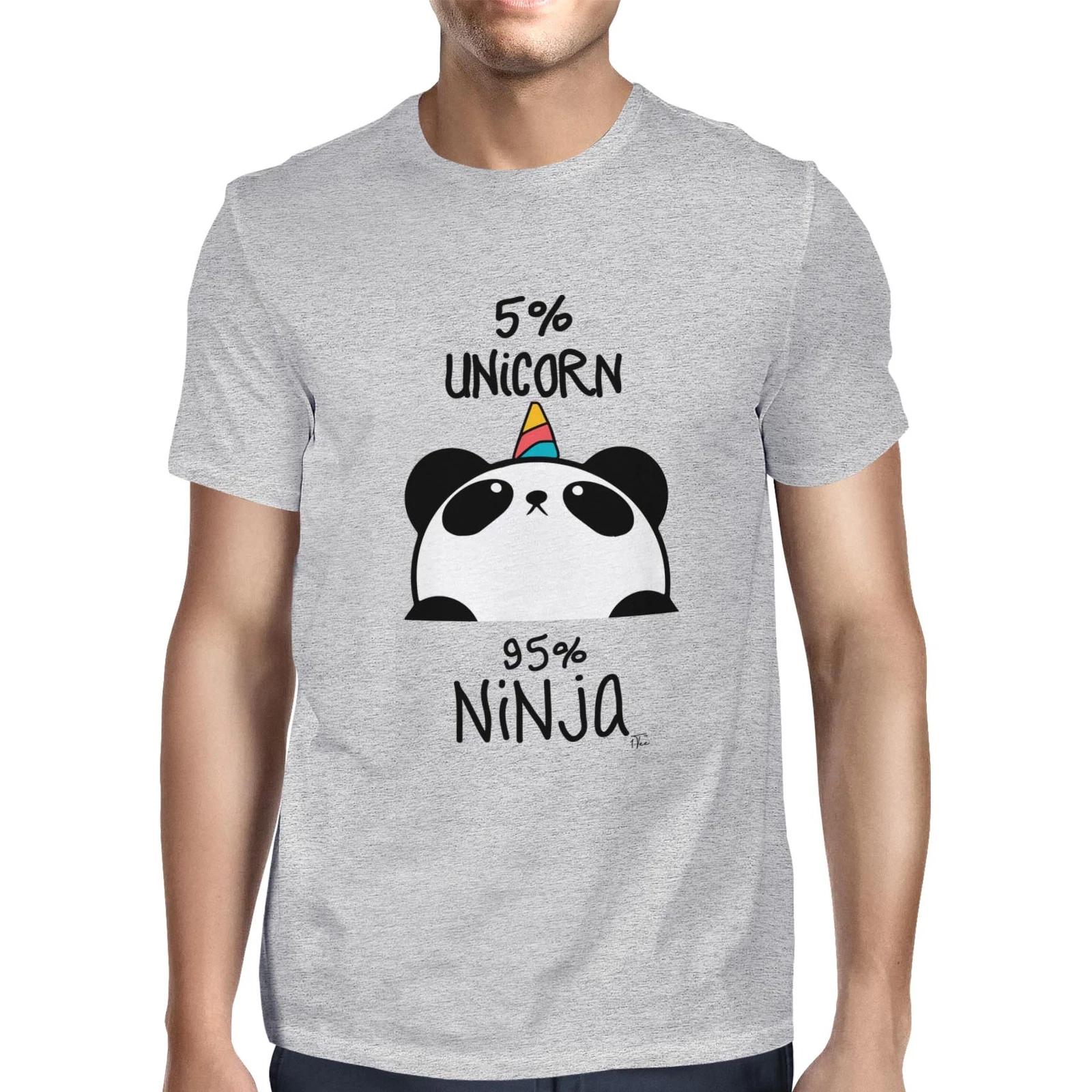 1Tee Mens 5% Unicorn 95% Ninja Panda T-Shirt XL