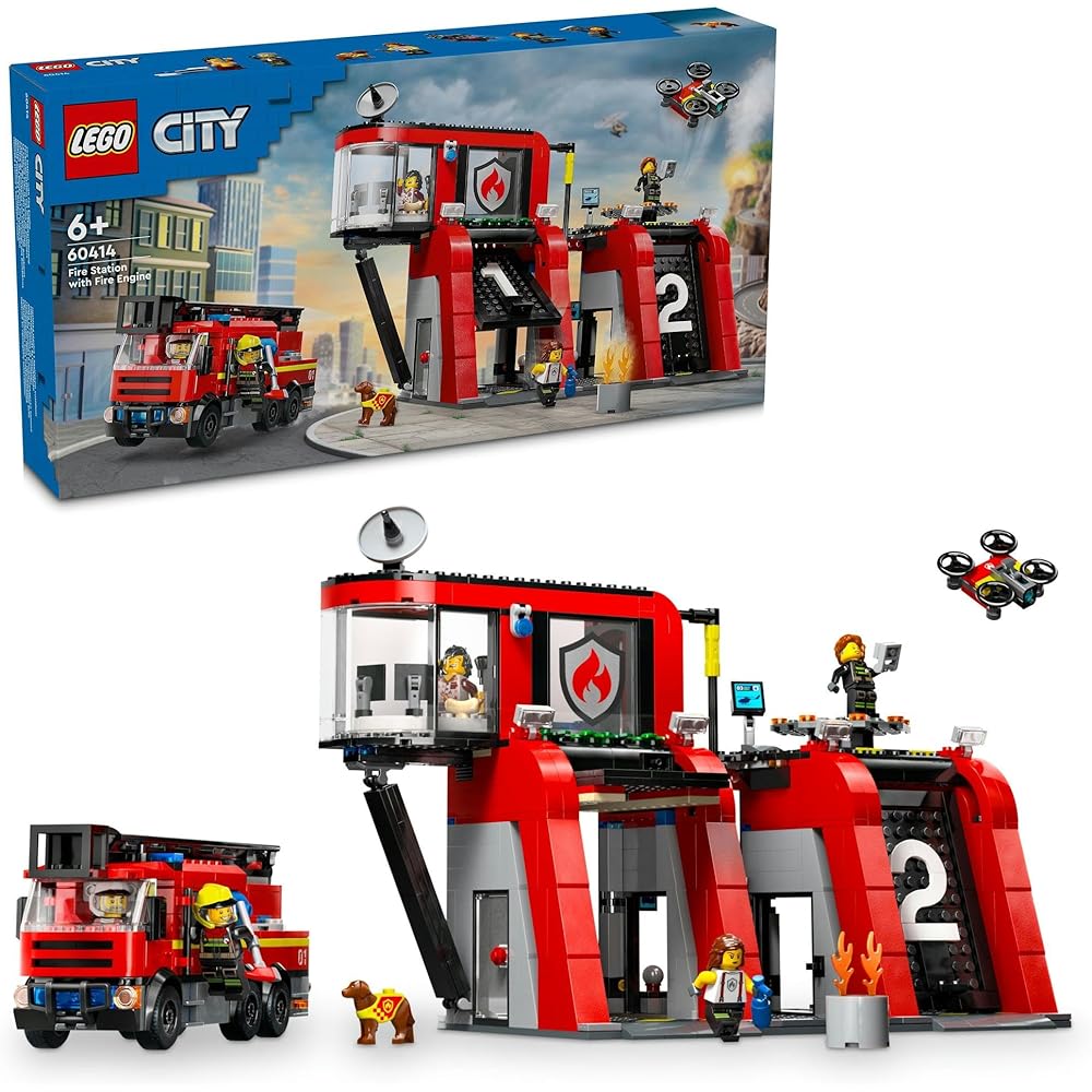 

LEGO City Fire Station and Fire Truck Building Set Educational Toy for Kids Ages 6-9