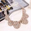 Fashion Wild Retro Beaded Sequins Rhinestones Pearl Lace Collar False Necklace DIY Clothes Shirt Sweater Decoration